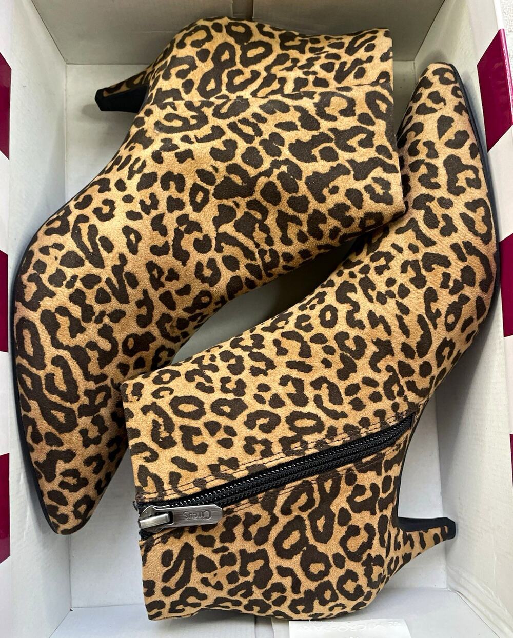 Circus by Sam Edelman Kirby Women’s Leopard Microfiber Ankle Bootie Zip 6.5 M